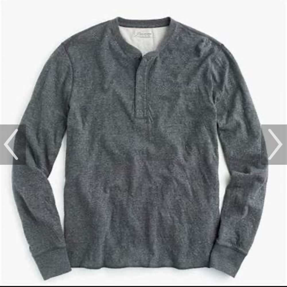 Jcrew Men's Duo Knit Gray Henley Shirt XLT - New in Bag